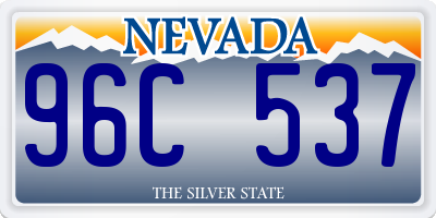 NV license plate 96C537