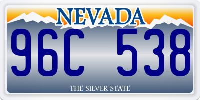 NV license plate 96C538