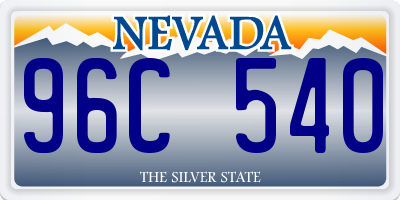 NV license plate 96C540