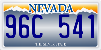 NV license plate 96C541