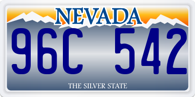 NV license plate 96C542