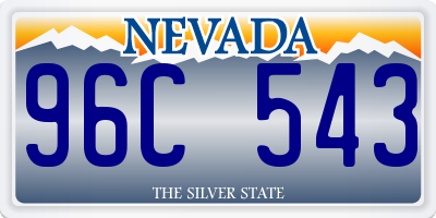 NV license plate 96C543