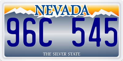 NV license plate 96C545