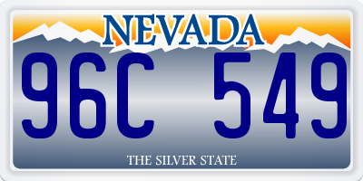 NV license plate 96C549