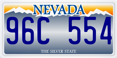 NV license plate 96C554