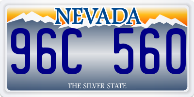 NV license plate 96C560