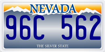 NV license plate 96C562