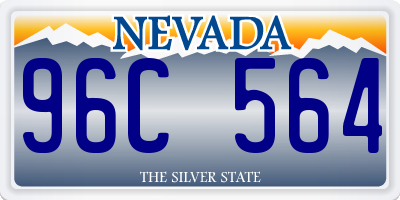 NV license plate 96C564