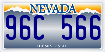 NV license plate 96C566