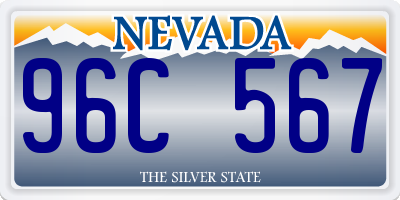 NV license plate 96C567