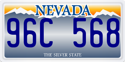 NV license plate 96C568