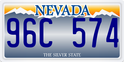 NV license plate 96C574