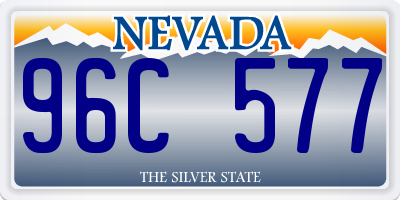 NV license plate 96C577