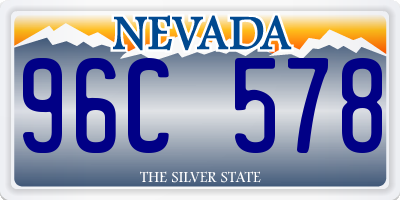 NV license plate 96C578