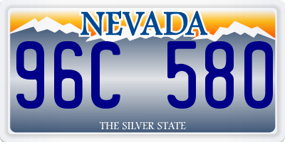 NV license plate 96C580