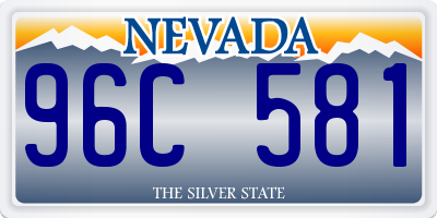 NV license plate 96C581