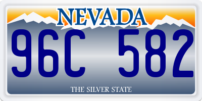 NV license plate 96C582