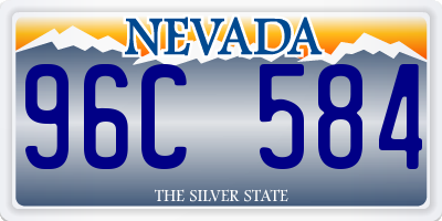 NV license plate 96C584