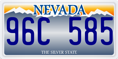 NV license plate 96C585