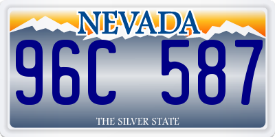 NV license plate 96C587