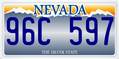 NV license plate 96C597