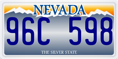 NV license plate 96C598