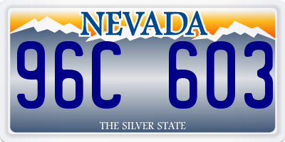 NV license plate 96C603