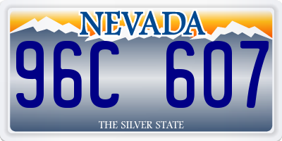 NV license plate 96C607