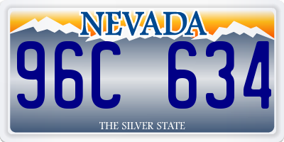 NV license plate 96C634