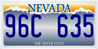 NV license plate 96C635