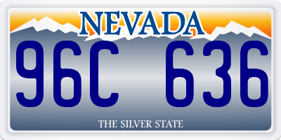 NV license plate 96C636