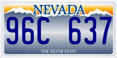 NV license plate 96C637