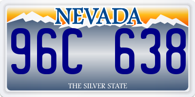 NV license plate 96C638