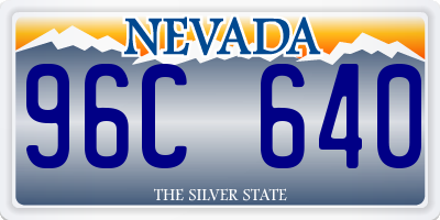 NV license plate 96C640