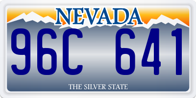 NV license plate 96C641