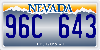 NV license plate 96C643