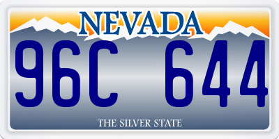 NV license plate 96C644