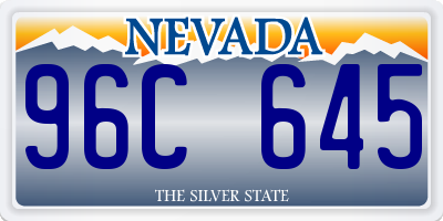 NV license plate 96C645