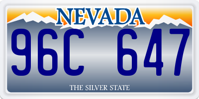 NV license plate 96C647