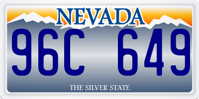 NV license plate 96C649