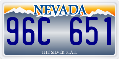 NV license plate 96C651