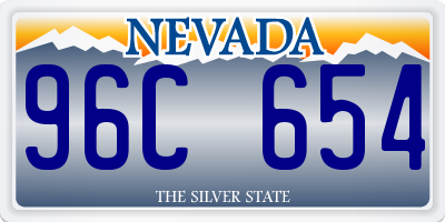 NV license plate 96C654