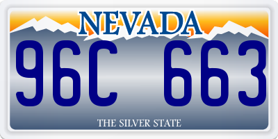 NV license plate 96C663