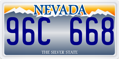 NV license plate 96C668