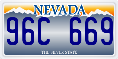 NV license plate 96C669