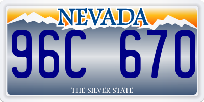 NV license plate 96C670