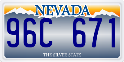 NV license plate 96C671