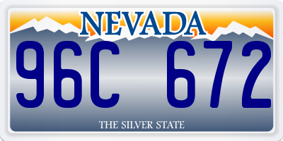 NV license plate 96C672