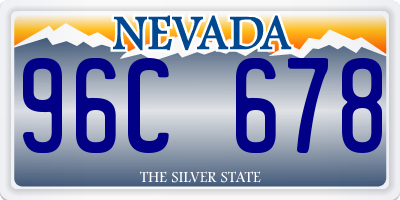 NV license plate 96C678