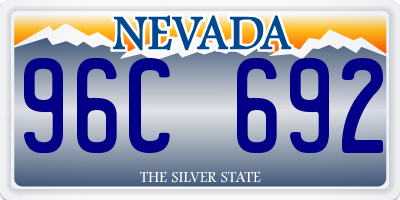 NV license plate 96C692